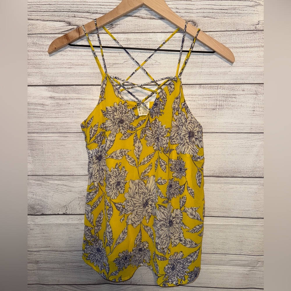 Floral Yellow Strappy Top
